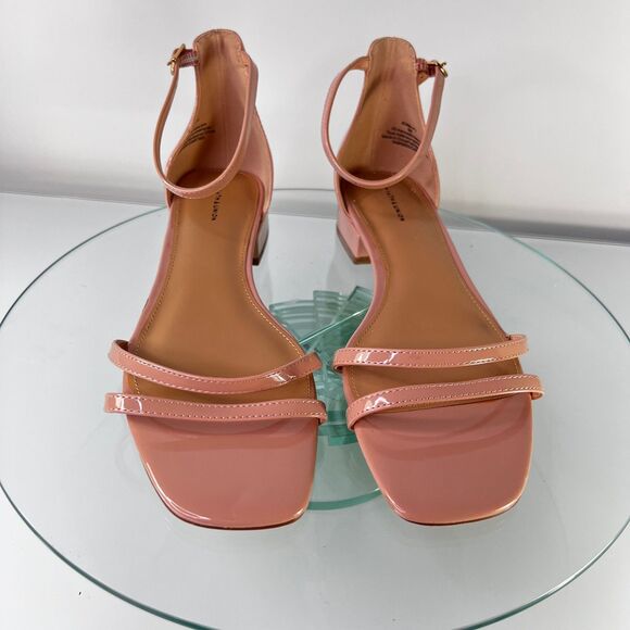 14th & Union Jemma Sandals Pink Patent Leather Pink Ankle Strap - Picture 5 of 9